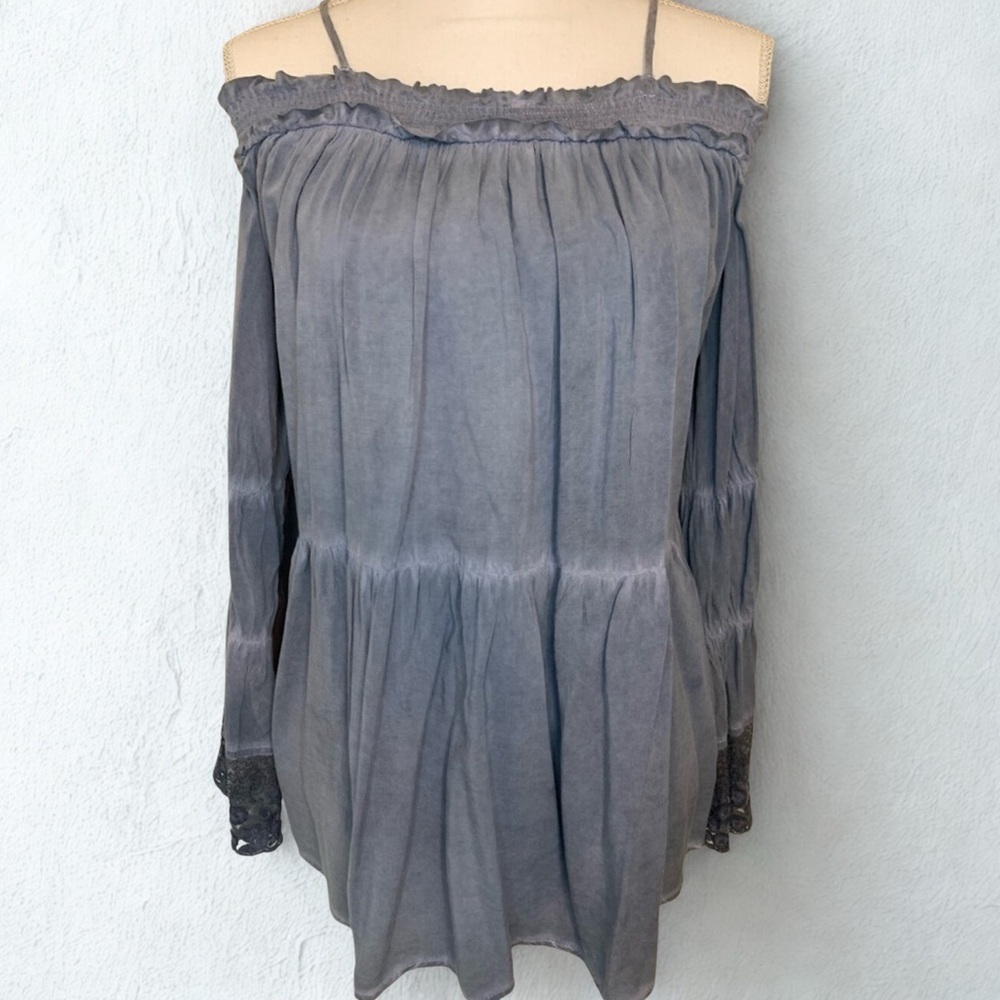 Infinity Raine Women’s Boho Lace sleeve Tunic Size medium